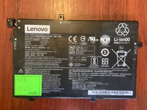 Акумулятор B5103 для Lenovo L490/L580/L590/E485/E490/E590/L14 Gen 1, L17L3P52, знос 17% Original