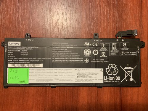 Акумулятор B5093 для Lenovo ThinkPad T490/T495/P43S/P14s 1st/T14 1st (L18C3P72) знос 21% Original