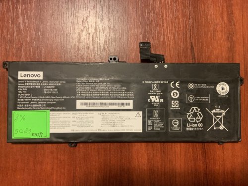 Акумулятор B5081 для Lenovo ThinkPad X390/X395/X13 Gen, L18M6PD1/L18L6PD1/L18C6PD6 (знос 8%) Original