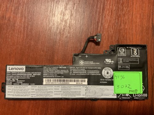 Акумулятор LENOVO SB10K97578 (знос 41%) для ThinkPad T470/T480/A475/A490 Original