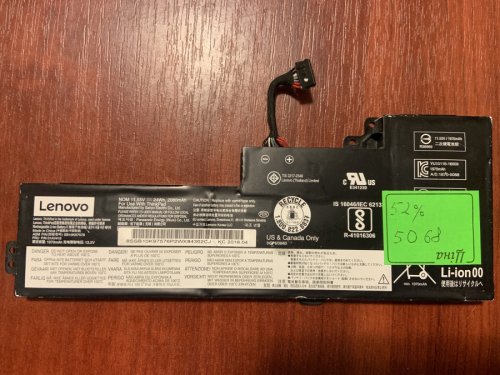 Акумулятор Lenovo SB10K97578 (B5068), знос 52% для ThinkPad T470/T480/A475/A485/A285 Original