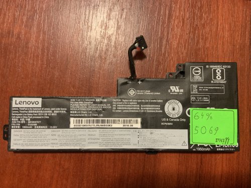 Акумулятор Lenovo SB10K97578 (знос 64%) для ThinkPad T470/T480/A475/A485/A285 Original