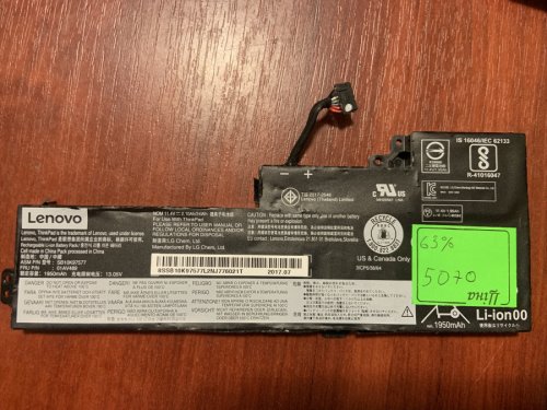 Акумулятор Lenovo SB10K97578 для ThinkPad T470/T480/A475/A485/A285/A490, знос 63% Original