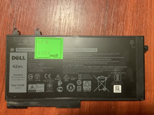 Акумулятор Dell B5057 (4GVMP/1V1XF), знос 45%: Latitude 5401/5501/5411/5410/5511, Precision 3540/3550, Inspiron 7590/7591/7791 2-in-1 Original