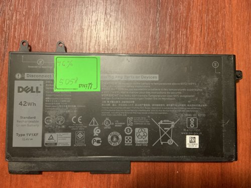 Акумулятор Dell 1V1XF/4GVMP B5058, знос 46%: Latitude 5401/5501/5411/5410/5511, Precision 3540/3550, Inspiron 7590/7591/7791 2-in-1 Original