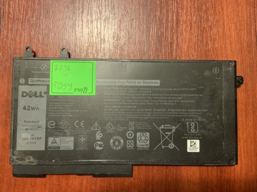 Батарея B5059 Dell 1V1XF знос 77% для Latitude 5401/5501/5411/5410/5511/3540, Precision 3540/3550, Inspiron 7590/7591/7791 2-in-1, P/N 4GVMP/1V1XF Original