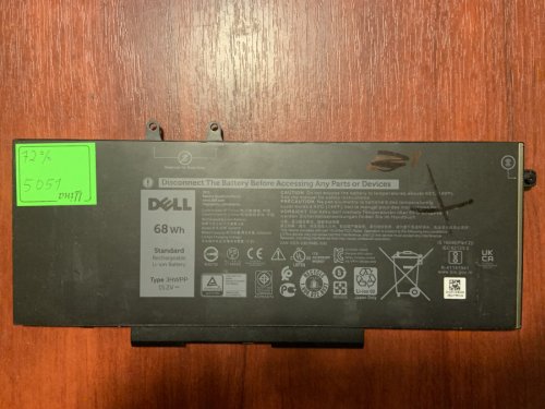 Акумулятор B5051 для Dell Latitude 5401/5501/5411/5410/5511, Precision 3540/3550, Inspiron 7590/7591/7791 2-in-1, P/N 4GVMP/1V1XF, знос 72% Original