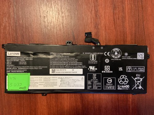 Акумулятор LENOVO L18D6PD1 (знос 4%) для ThinkPad X390/X395/X13 Gen 1 Series, Original