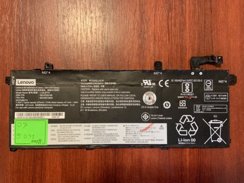 Акумулятор для Lenovo ThinkPad T490/T495/P43S/P14s 1st/T14 1st L18L3P73 (0% знос) Original