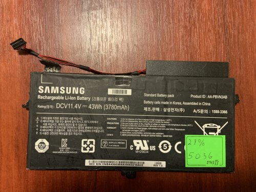 Акумулятор Samsung AA-PBVN3AB (знос 27%) для 5 Series/510R/NP470/NP470R5E/NP370R4E/NP370R5E/NP450R4E/NP450R5E/NP510R5E Original