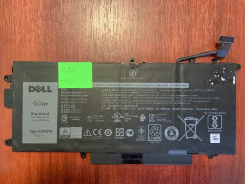 Акумулятор Dell K5XWW (знос 69%) для Latitude 5285/5289/L3180/7390 2-in-1 Original
