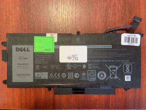 Акумулятор для ноутбуків Dell K5XWW (знос 4%) Latitude 5285/5289/L3180/7390 2-in-1 Original