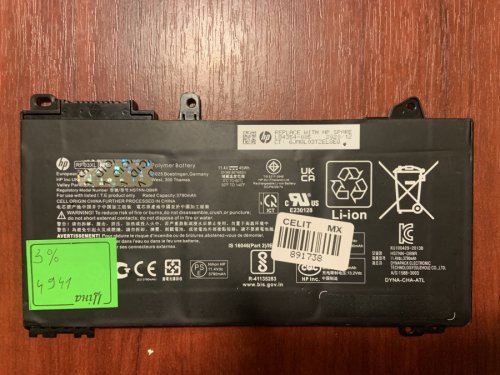 Акумулятор HP RF03XL (знос 3%) для HP ProBook 455 G7, сумісн.: HSTNN-OB1Q/L83685-AC1/L84354-005/RF03XL/RF03045XL Original