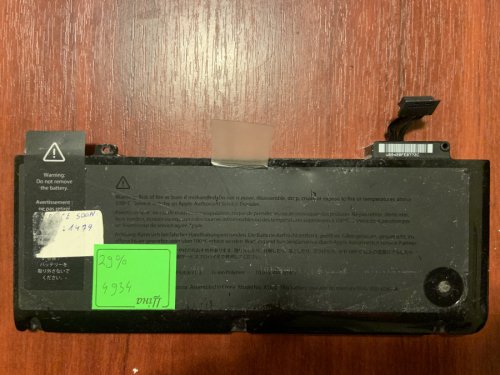 Батарея B4934 для Apple MacBook Pro 13" A1278 (2009–2012) A1322, знос 29% Original