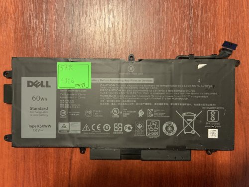 Акумулятор Dell K5XWW (знос 57%) для Latitude 5285/5289/L3180/7390 2-in-1, сумісн. 71TG4/725KY/CFX97/0N18GG Original