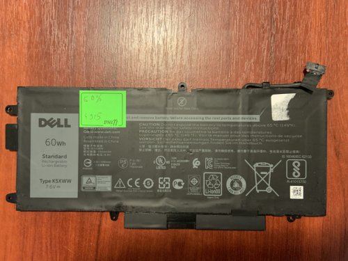 Акумулятор для ноутбуків Dell K5XWW (знос 60%) Latitude 5285/5289/L3180/7390 2-in-1, 71TG4/725KY/CFX97/0N18GG Original