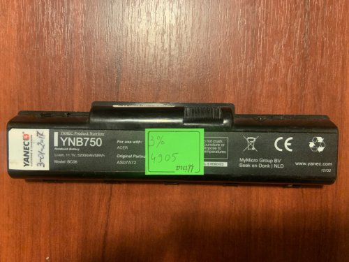 Акумулятор для ноутбука Acer AS09A75 (B4905), знос 3% — для eMachines G625/G627/G630/G725/E725/E627/E527/E430/E640G/E630/E625/G430/E525/E728 Original