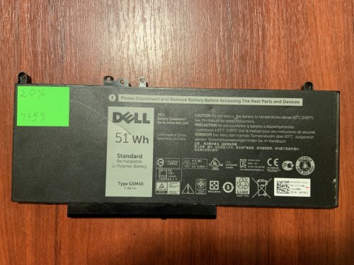 Акумулятор Dell G5M10 (B4799) 20% знос б/в для Latitude E5250/E5450/E5550/3160/3350 Original