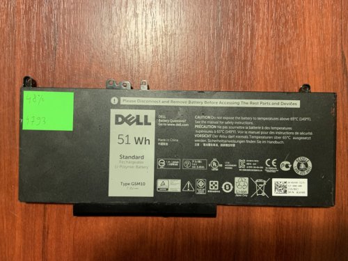Акумулятор B4793 Dell G5M10 (знос 48%) для Latitude E5250/E5450/E5550/3160/3350, 8V5GX/R9XM9/WYJC2/1KY05 Original