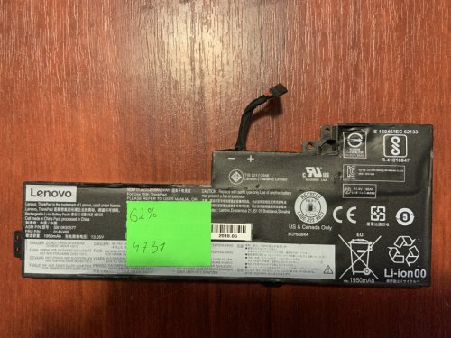 Акумулятор B4731 для Lenovo ThinkPad T470/T480/A475/A485/A285 (SB10K97578) знос 62% Original