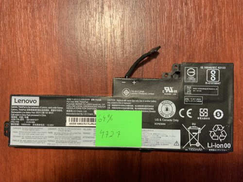 Акумулятор Lenovo SB10K97578 (знос 64%) для ThinkPad T470/T480/A475/A485/A285 Original