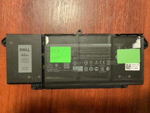 Акумулятор Dell B4687 (DELL 9JM71), знос 52%, заміна 9JM71/HDGJ8/MHR4G/7FMXV/TN2GY/4M1JN/1PP63, для Latitude 5320/7320/7420/7520 Original