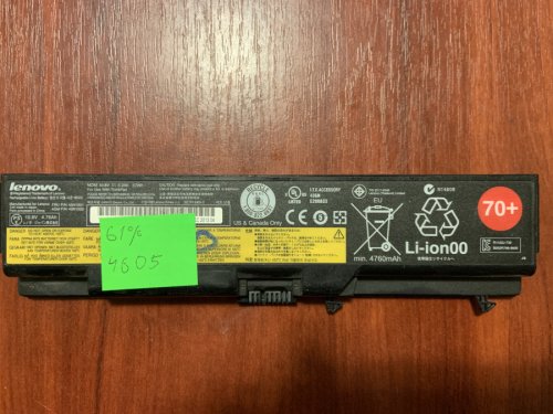 Акумулятор Lenovo 45N1001 (знос 61%) для ThinkPad T430/T430i/T530/T530i/W530/L430/L530/SL430/SL530 Original