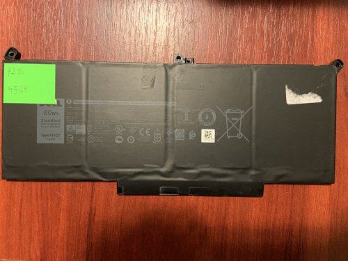 Акумулятор DELL F3YGT (знос 72%) для Latitude 7280/7290/7380/7390/7480/7490, E7280/E7290/E7380/E7487 Original