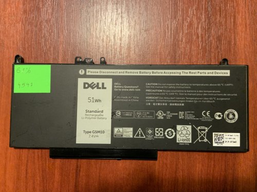 Акумулятор Dell G5M10 (знос 61%) для Latitude E5250/E5450/E5550/3160/3350, коди 8V5GX R9XM9 WYJC2 1KY05 Original