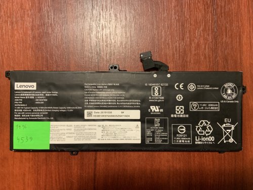 Акумулятор B4539 для Lenovo ThinkPad X390/X395/X13 Gen, SB10K97657/SB10T83166/5B10W13923, L18M6PD1/L18L6PD1/L18C6PD1, знос 14% Original