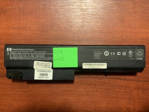 Акумулятор HP HSTNN-IB49 B4482 (знос 25%) для 6910p/6510b/6515b/6710b/6710s/6715b/6715s/NC6200/NC6220/NC6230/NC6300/NC6320/NC6400/NX5100/NX6100/NX6105/NX6110/NX6110/CT/NX6115/NX6120/NX6310/NX6310/CT/NX6315/NX6320/NX6320/CT/NX6325/nx6332 б/у Original
