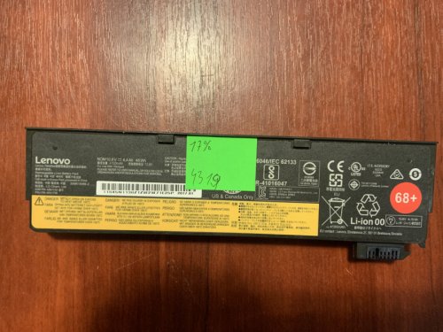 Акумулятор Lenovo 45N1130, знос 17%, для ThinkPad T440/T440S/T450/T450S/T460/T460P/T470P, T550/T560/W550s, X240/X240S/X250/X250S/X260/X270, P50S/L450/L460, K2450/K20-80/K21-80 Original