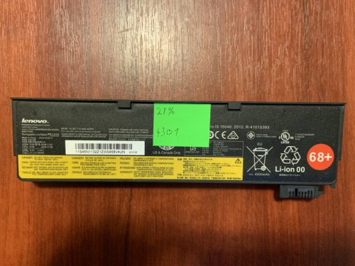 Акумулятор Lenovo 45N1132 (знос 21%) для ThinkPad X240/X240S/X250/X250S/X260/X270 T440/T440S/T450/T450S/T460/T460P/T470P T550/T560/W550s P50S L450/L460 K2450/K20-80/K21-80 Original