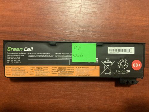 Акумулятор Lenovo 45N1128 (знос 0%) для ThinkPad T440/T440S/T450/T450S/T460/T460P/T470P, X240/X240S/X250/X250S/X260/X270, T550/T560/W550s, P50S/L450/L460, K2450/K20-80/K21-80 (45N1124-45N1737; 121500146/147/152)