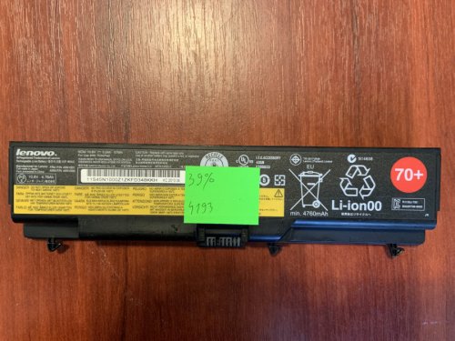 Акумулятор LENOVO 45N1001 (знос 39%) для ThinkPad T430/T430i/T530/T530i/W530/L430/L530/SL430/SL530 Original
