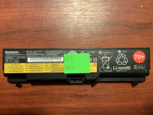 Акумулятор Lenovo 45N1001 (знос 33%) для ThinkPad T430/T430i/T530/T530i/W530/L430/L530/SL430/SL530 Original
