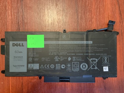 Акумулятор Dell K5XWW (знос 58%) для Latitude 5285/5289/L3180/7390 2-in-1, сумісн. 71TG4/725KY/CFX97/0N18GG Original