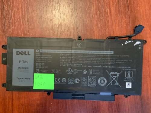 Акумулятор Dell K5XWW (знос 68%) для Latitude 5285/5289/L3180/7390 2-in-1, сумісн. 71TG4/725KY/CFX97/0N18GG Original