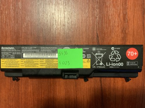 Акумулятор Lenovo 45N1001 (знос 54%) для ThinkPad T430/T430i/T530/T530i/W530/L430/L530/SL430/SL530 Original
