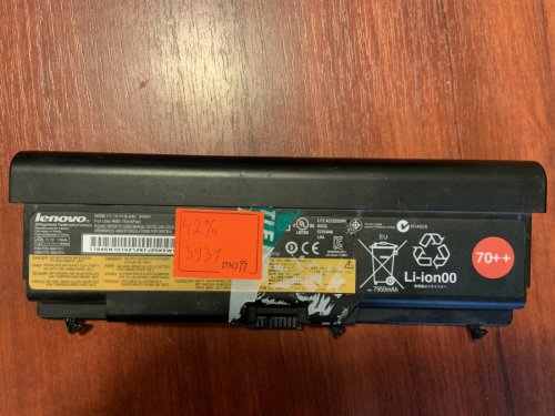 Акумулятор Lenovo 45N1010 посилений, знос 42%, для ThinkPad T530/T530i/W530/L520/L530/E520 Original