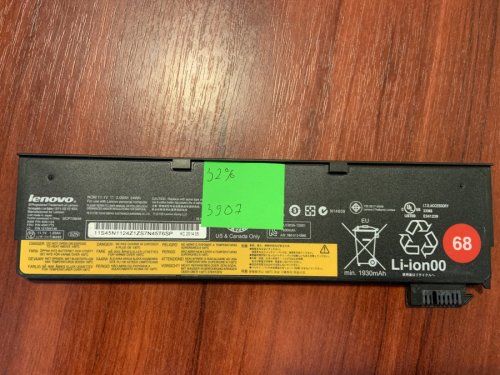 Акумулятор для Lenovo ThinkPad X240/X240S/X250/X260/X270/T440S/T450/T460P/T550/T560/W550 (45N1124), знос 32% Original