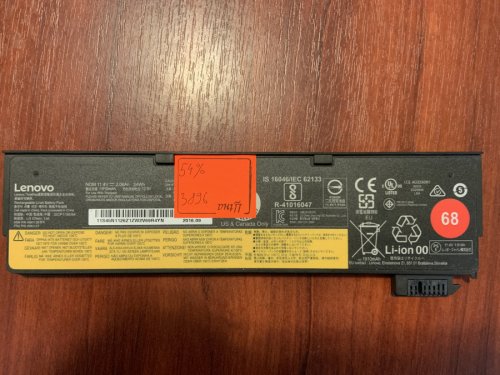 Акумулятор для Lenovo ThinkPad X240/X240S/X250/X260/X270/T440S/T450/T460P/T550/T560/W550 45N1126, знос 54% Original