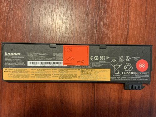 Акумулятор Lenovo 45N1126, знос 44%, для ThinkPad X240/X240S/X250/X260/X270/T440S/T450/T460P/T550/T560/W550 Original