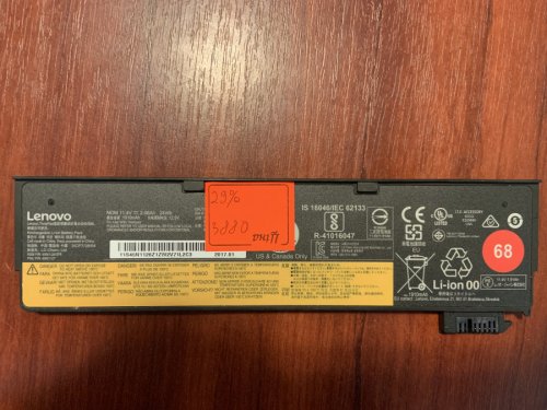Акумулятор LENOVO 45N1126 (знос 29%) для ThinkPad X240/X240S/X250/X260/X270/T440S/T450/T460P/T550/T560/W550 Original