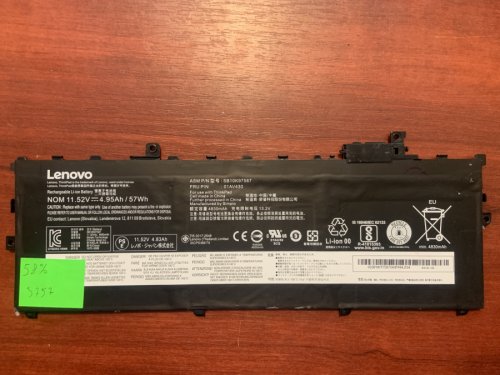 Акумулятор LENOVO SB10K97587 (знос 58%) для ThinkPad X1 Carbon 5th/6th Gen 2017/2018, G6-20KH006MGE, Original