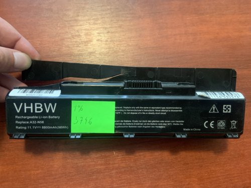 Акумулятор ASUS A32-N56 (знос 1%, посилений) для B53A/B53V/F45A/F45U/F55/N46… R503C, A31-N56