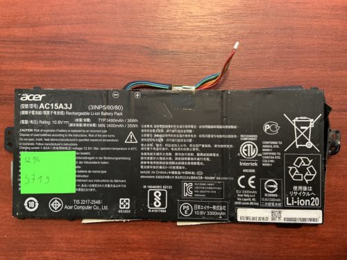 Акумулятор ACER AC15A3J (знос 12%) для Chromebook 11 C735/CB3-131/C738T/CB5-132T/R11, AC15A8J Original
