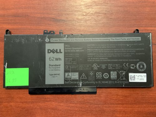 Акумулятор DELL 6MT4T (знос 80%) для Latitude E5270/E5470/E5570, Precision M3510 Original