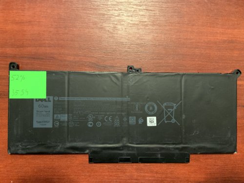 Акумулятор DELL F3YGT (знос 52%) для Latitude 7280/7290/7380/7390/7480/7490, E7280/E7290/E7380/E7480 (коди: 2X39G, DM3WC, DJ1J0, 451-BBZL, PGFX4, ONFOH)