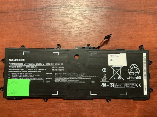 Акумулятор 3390mAh Samsung AA-PBZN2TP (BA43-00355A), знос 30% для Chromebook 303C/XE303C12, ATIV Smart PC 500T, 905S3G/910S3G/915S3G
